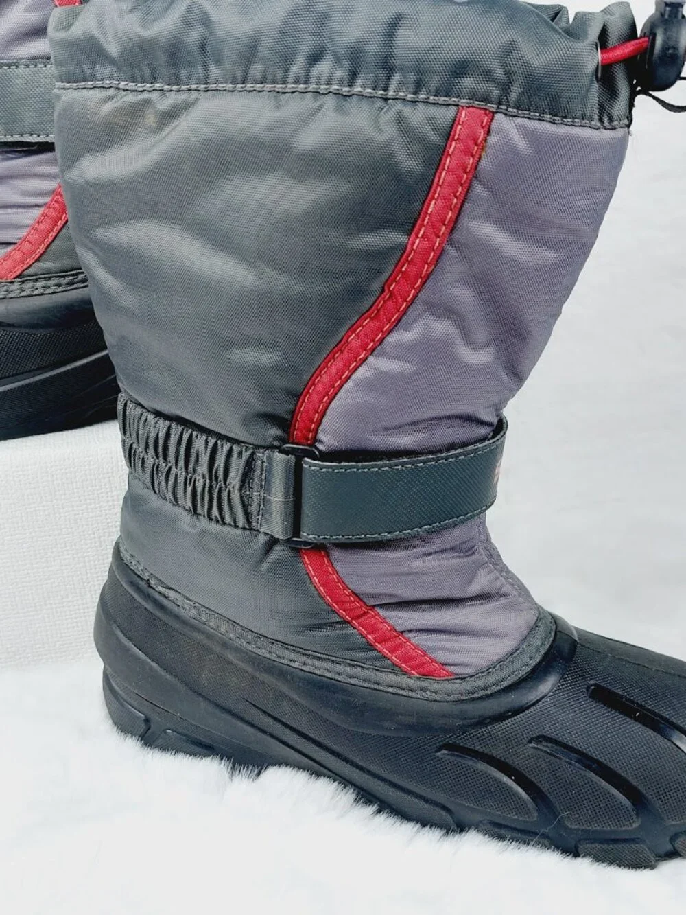 Sorel Kid's Boys' Grey Purple Waterproof Insulated Snow Winter Boots Size 2